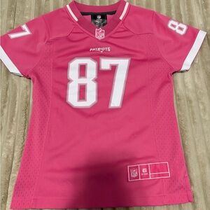 NFL Kids Pink Patriots Jersey with White Accents
